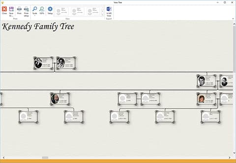 Pedigree chart - full tree, template 3